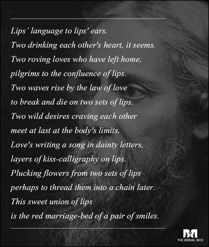 Rabindranath Tagore Love Poems - The Marriage Of Smiles