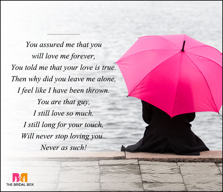Sad Love Poems For Him - You Assured Me