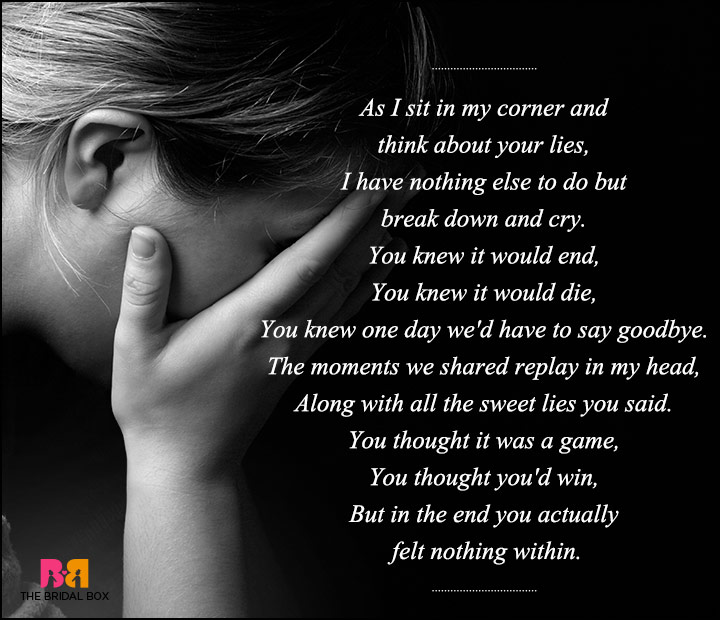 Sad Love Poems For Him - I Sit In My Corner