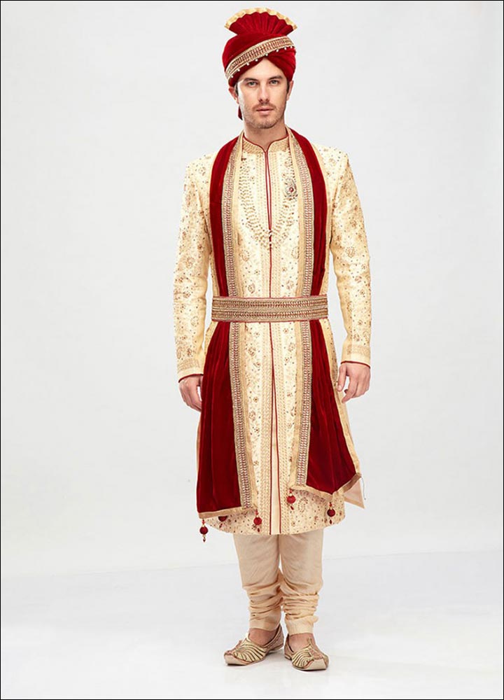 Indian Groom Dress Options - Sherwani With Kamarbandh