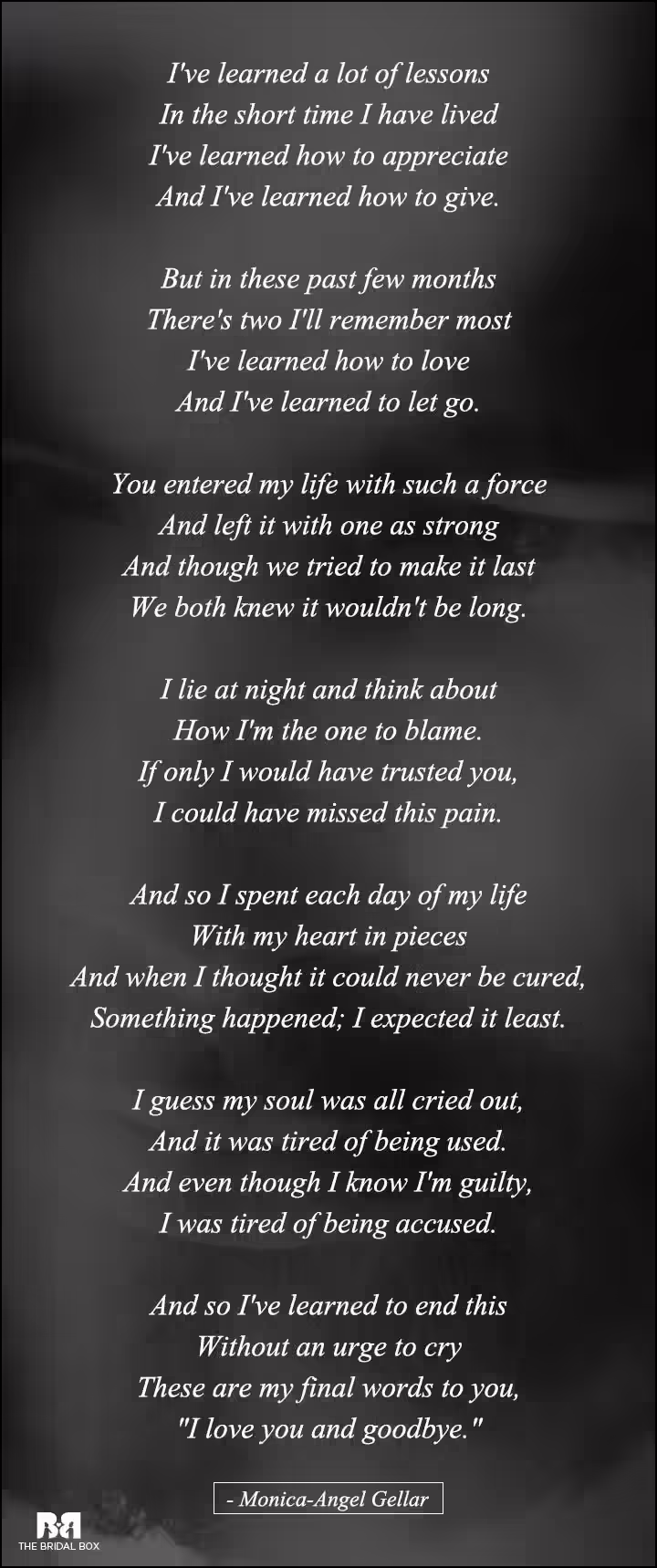 Love Failure Poems - A Lesson Love Failure Poems - A Lesson