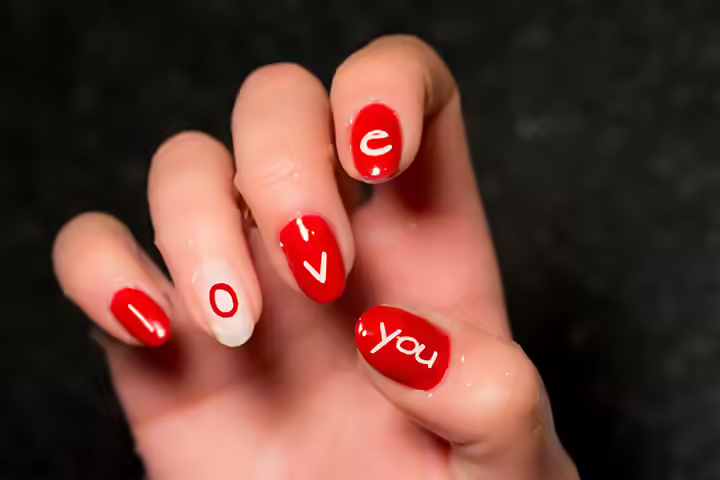 Love Message Nail Art Love Message Nail Art