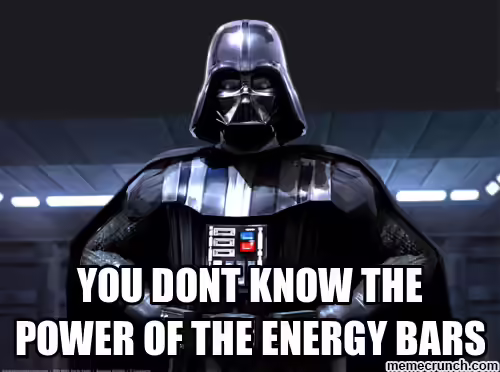 When there's nothing to eat, you compromise by eating just an energy bar When there's nothing to eat, you compromise by eating just an energy bar
