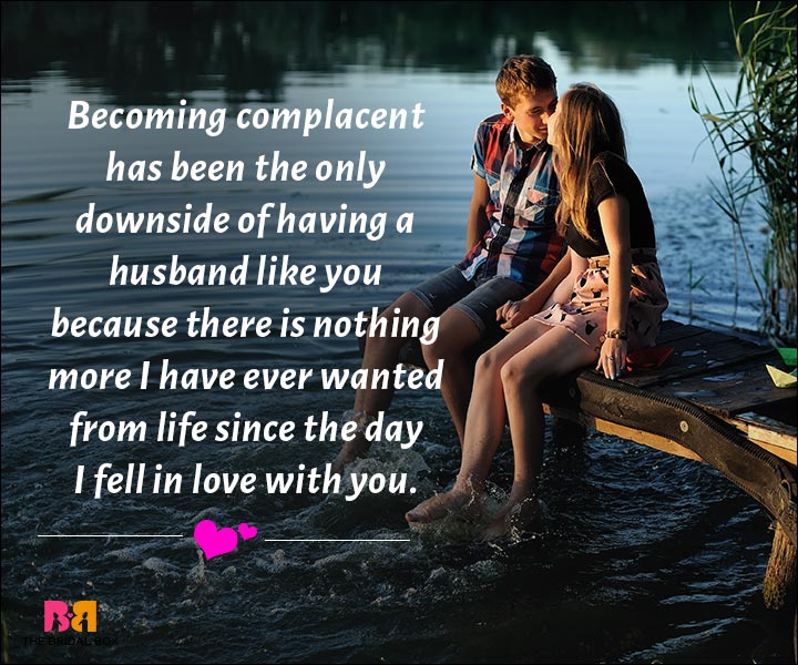 Love Messages For Husband - Complacency