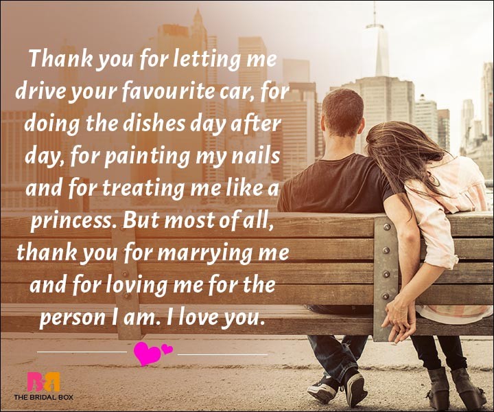 Love Messages For Husband - Thank You For Loving Me