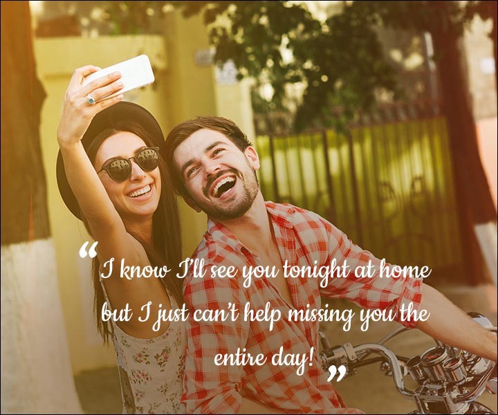 Mushy Love SMS For Husband - I Miss You The Whole Day