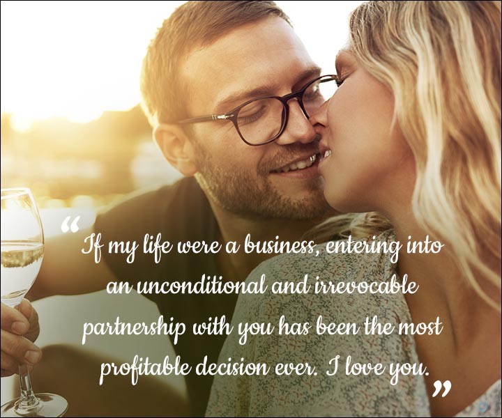 Mushy Love SMS For Husband - Our Business Partnership
