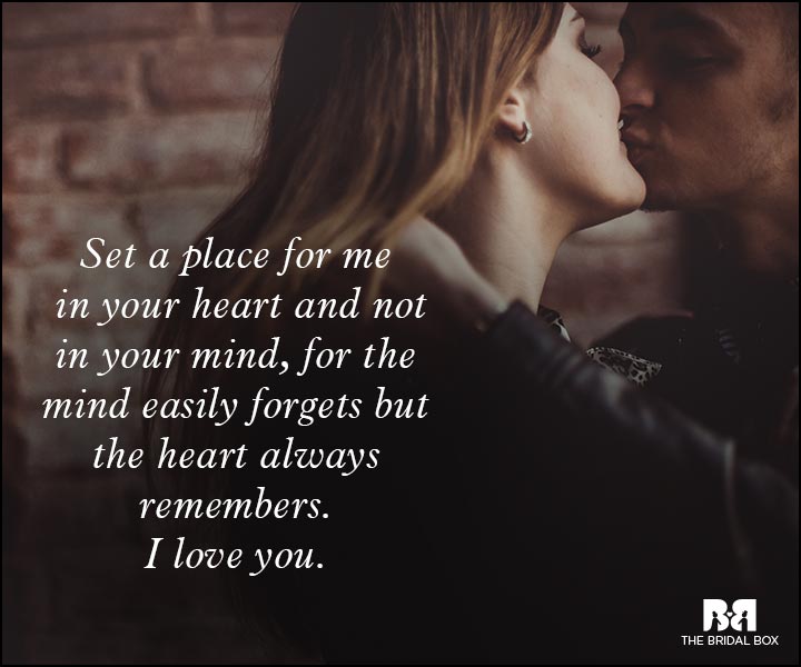 Romantic Love Messages - Set A Place For Me
