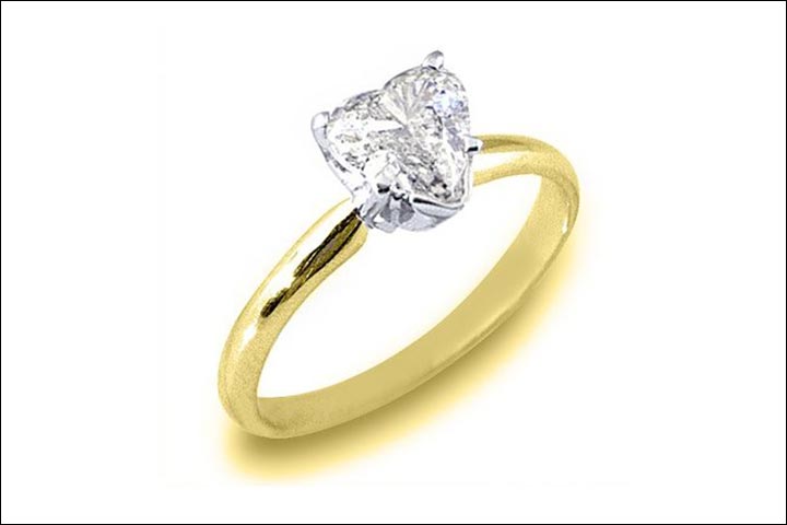 Yellow Gold Engagement Rings - Heart Shape