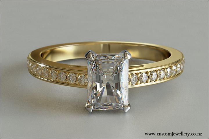 Yellow Gold Engagement Rings - Radiant Cut