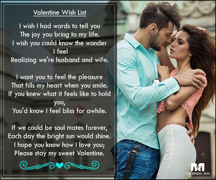 Valentine Love Poems - Husband And Wife.