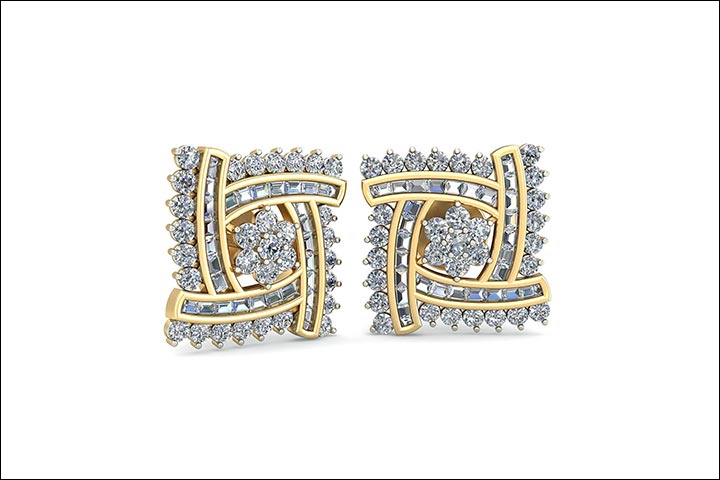Wedding Earrings - Diamond Squares