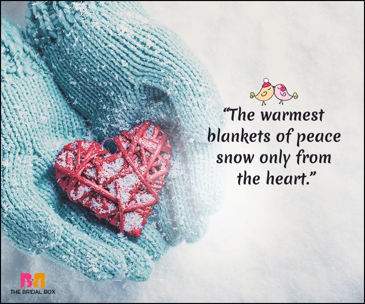 Winter Love Quotes - Blankets Of Peace
