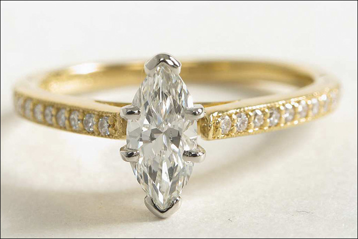 Yellow Gold Engagement Rings - Marquise