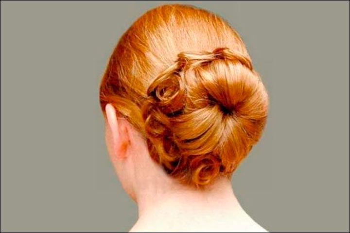 Bridal Hairstyles For Medium Hair - Floral Bun