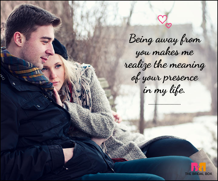 Love SMS For Him - Being Away