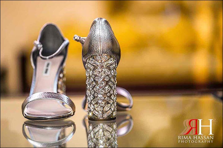 Colourful Bridal Shoes - Silver Miu Miu Jewelled Bridal Heels