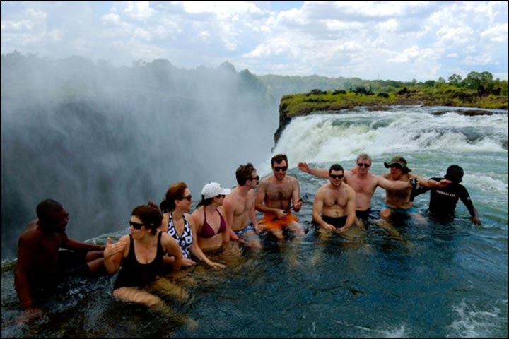 Adventure Honeymoon Destinations - Swim In Victoria Falls In Zambia