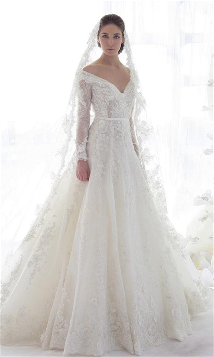 Lace-Off-Shoulder-wedding-dresses -long-sleeves-trends