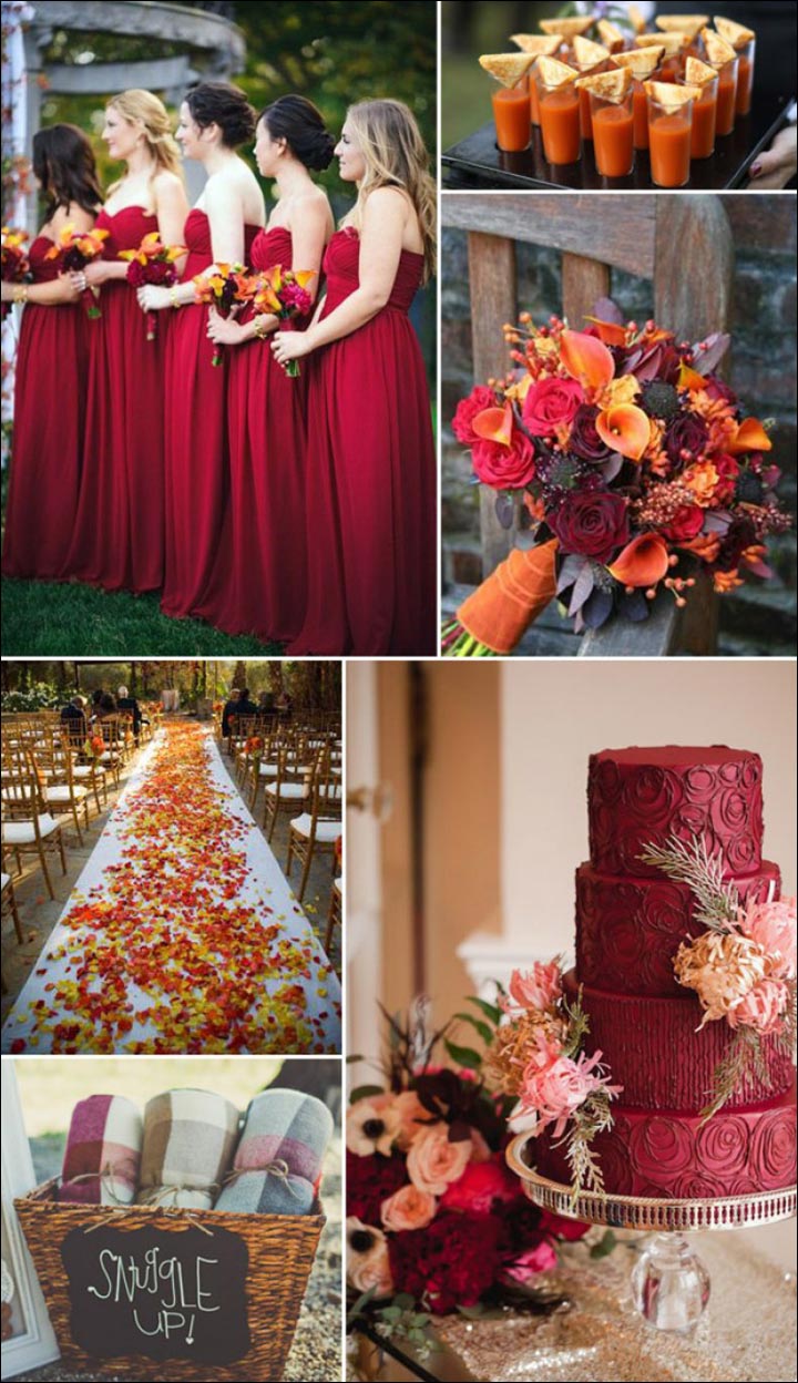 Tangerine-And-Red-Classic Color Combos To Explore For Your Wedding