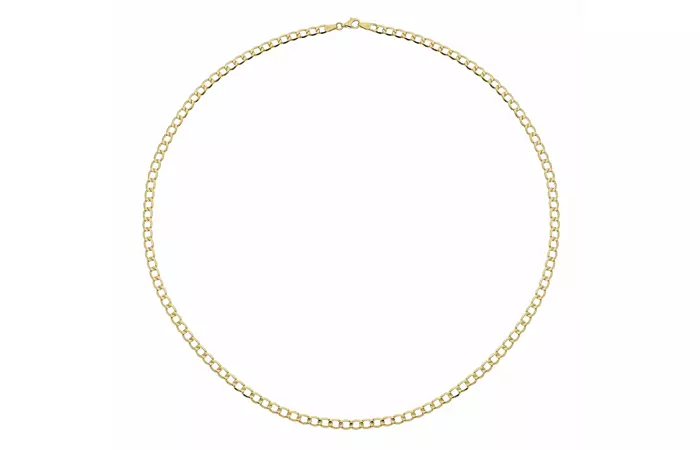 Curb chain lightweight gold necklace