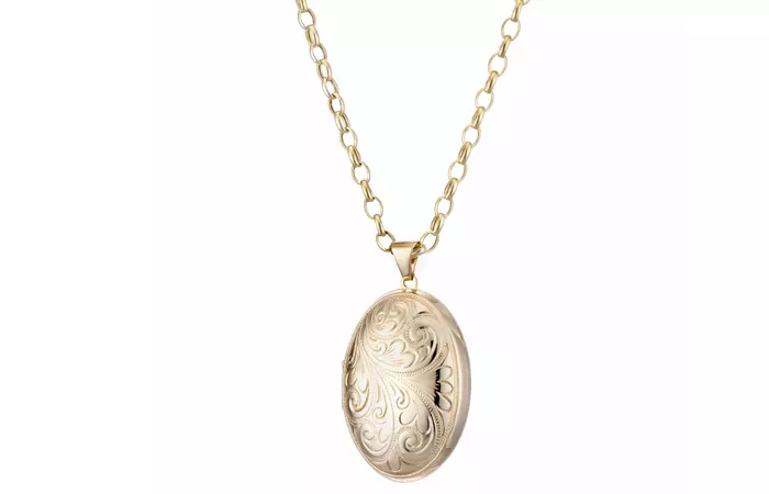 Dome locket lightweight gold necklace