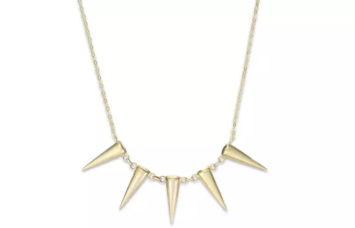 Five spikes frontal gold necklace