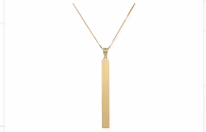 Square tube pendant lightweight necklace