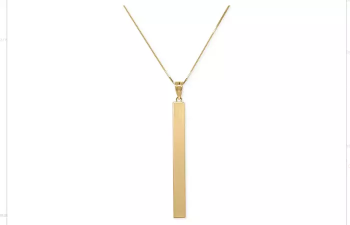 Square tube pendant lightweight necklace