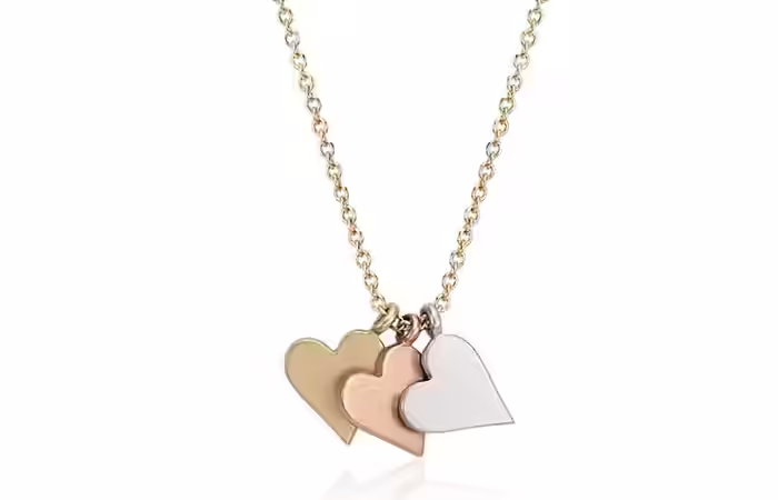 Tricolor hearts necklace
