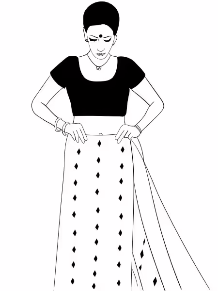 Step 4 of draping saree in Bengali style