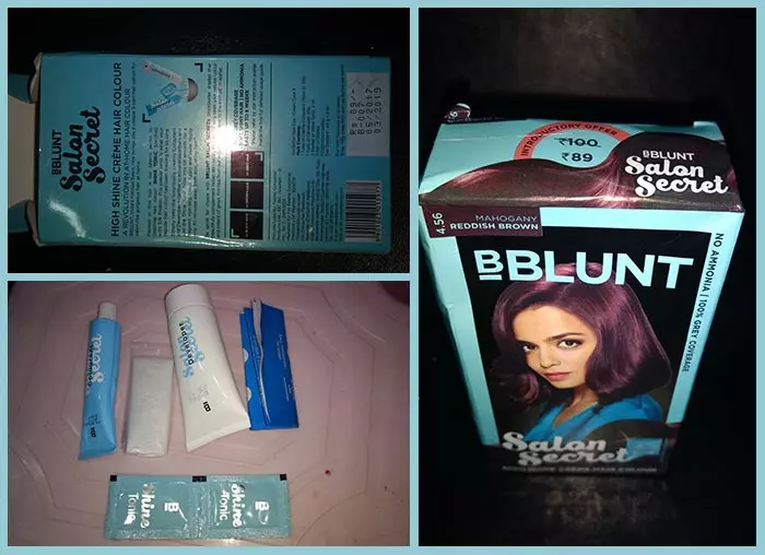 BBlunt Salon Secret Mahogany Reddish Brown High Shine Creme Hair Color Contents