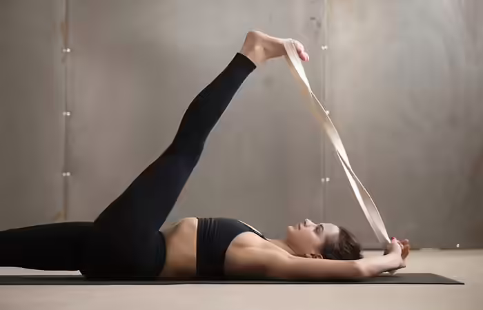 Yoga For Chronic Pain - Supta Padangusthasana (Reclined Hand To Toe Pose) 2. Supta Padangusthasana (Reclined Hand To Toe Pose)