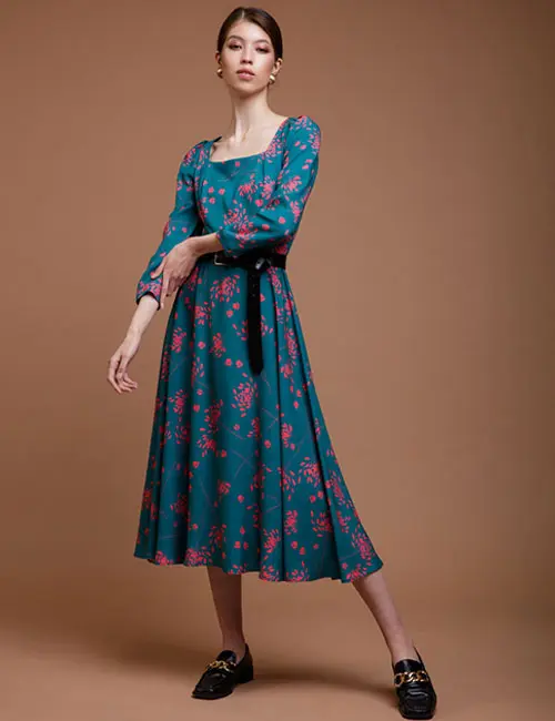 Floral Silk Dress