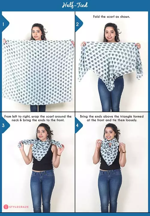 How to wear a blanket scarf - Half-Tied