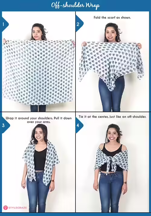 Off-shoulder Wrap How to wear a blanket scarf - Off-shoulder Wrap