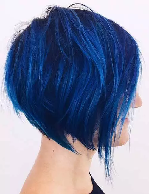 2. Electric Blue Stacked Bob