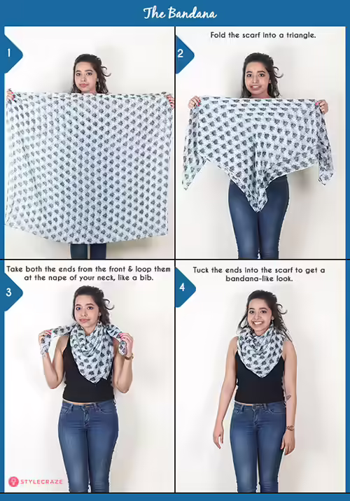 The Bandana How to wear a blanket scarf - . The Bandana
