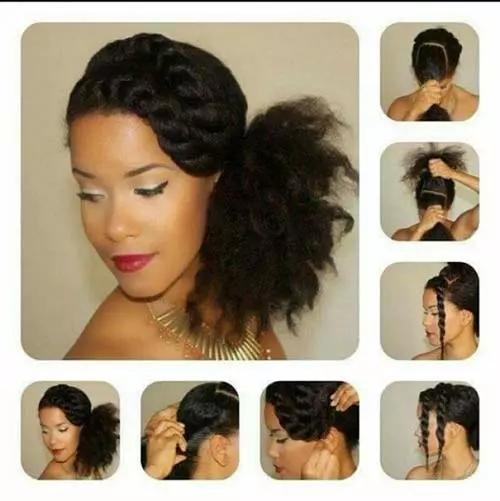 2. Twisted Bangs Side Ponytail