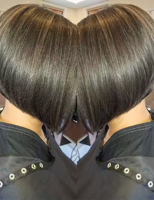 3. Stacked And Highlighted A-Line Bob