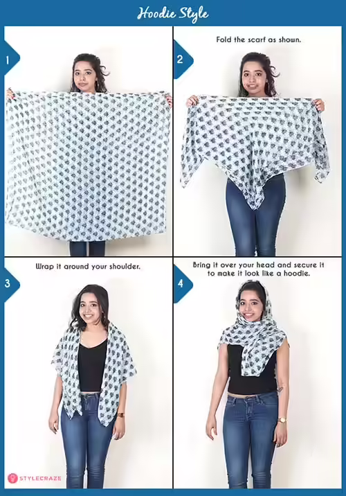 Hoodie Style How to wear a blanket scarf - Hoodie Style