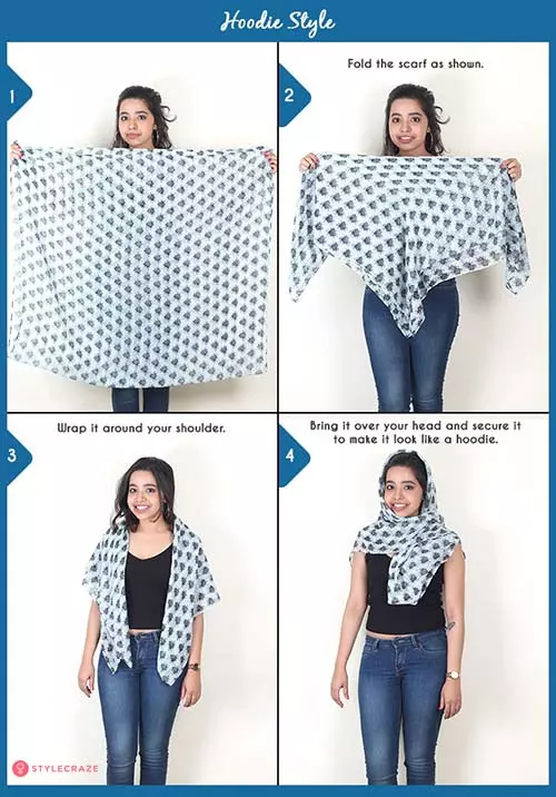 How to wear a blanket scarf - Hoodie Style