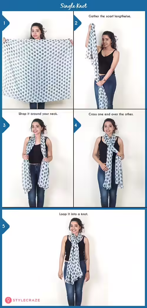 Single Knot How to wear a blanket scarf - Single Knot