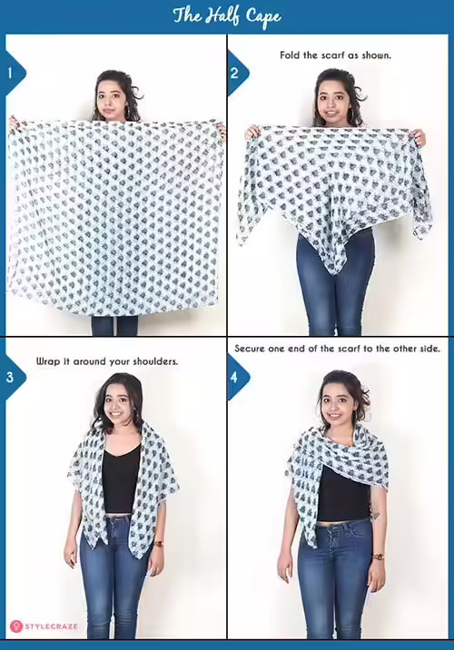 The Half Cape How to wear a blanket scarf - The Half Cape