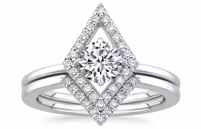 Kite Shaped Engagement Ring Unique Engagement Rings - Kite Shaped Engagement Ring