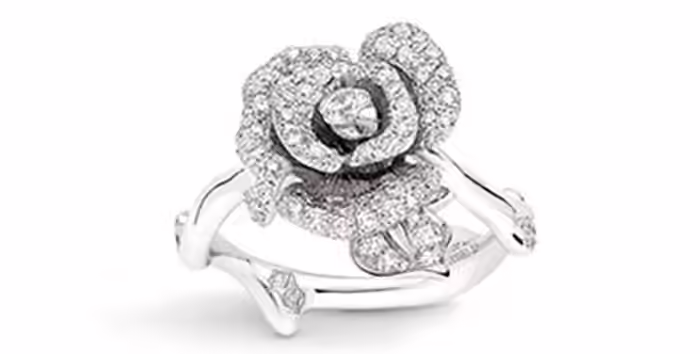 Rose Diamond Ring for Engagement Unique Engagement Rings - Rose Shaped Diamond Ring