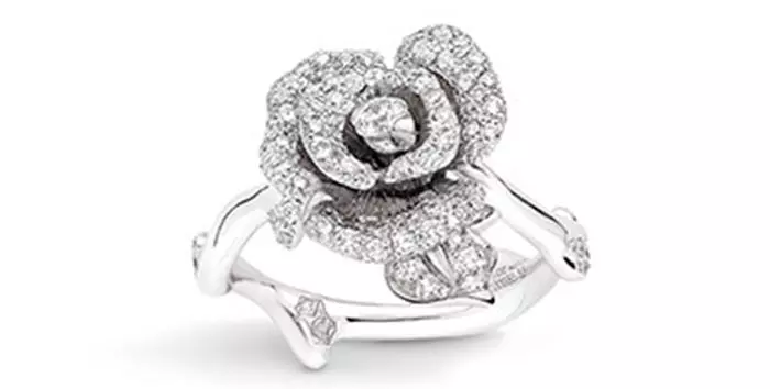 Unique Engagement Rings - Rose Shaped Diamond Ring