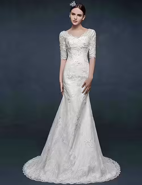 Classic Mermaid Style Vintage Dress Vintage Wedding Dresses - Classic Mermaid Style Vintage Dress