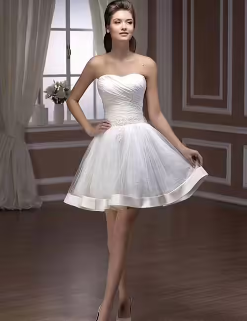 11. Knee Length Wedding Dress
