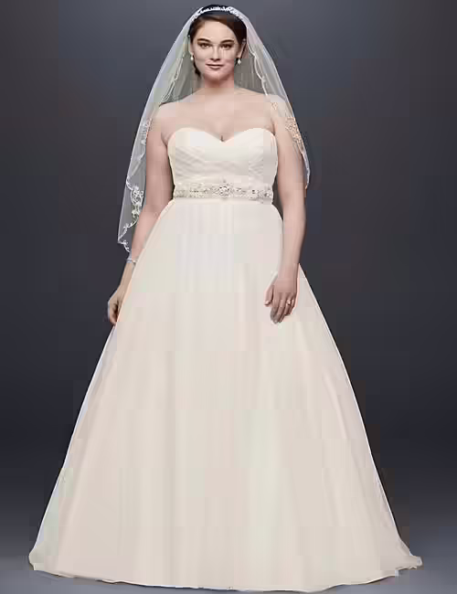 Muted Pink Ball Gown Style Dress Plus Size Wedding Dresses - Muted Pink Ball Gown Style Dress